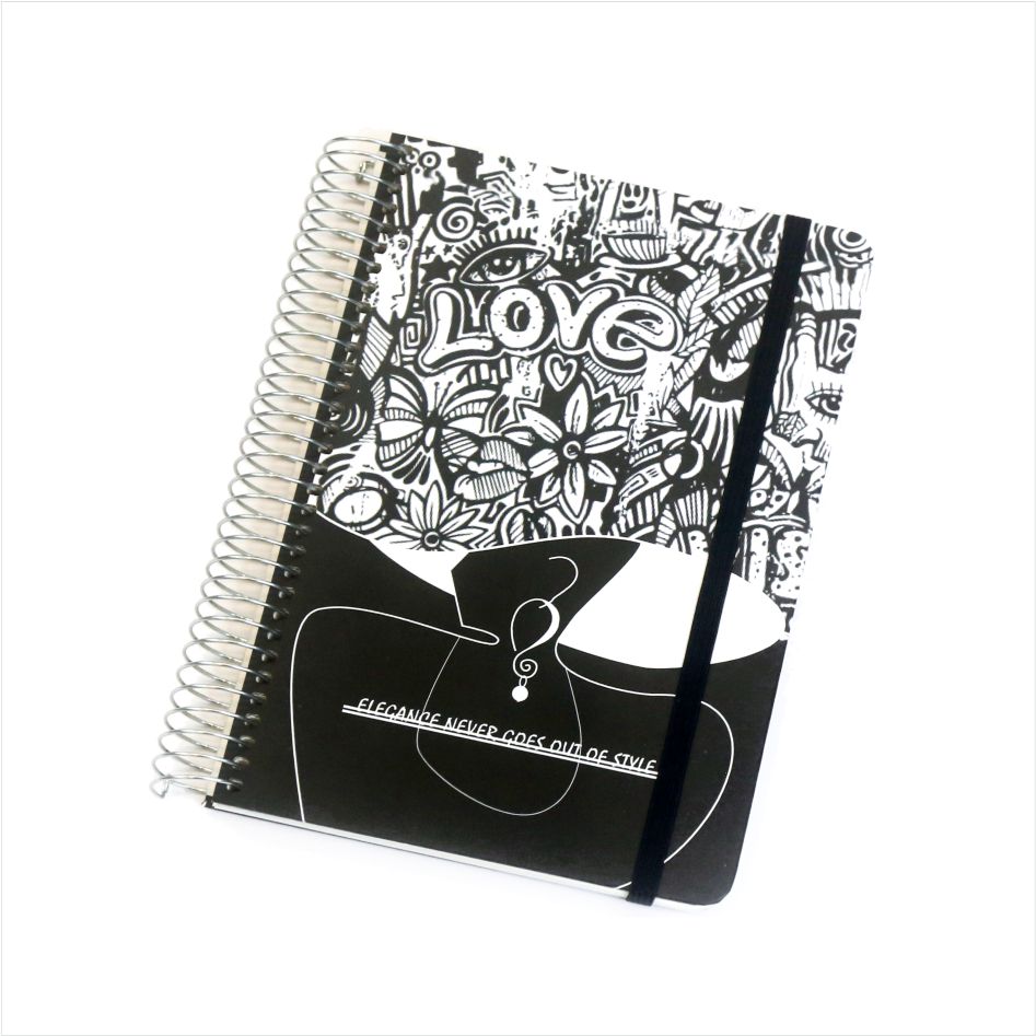 Caderno em espiral de capa dura